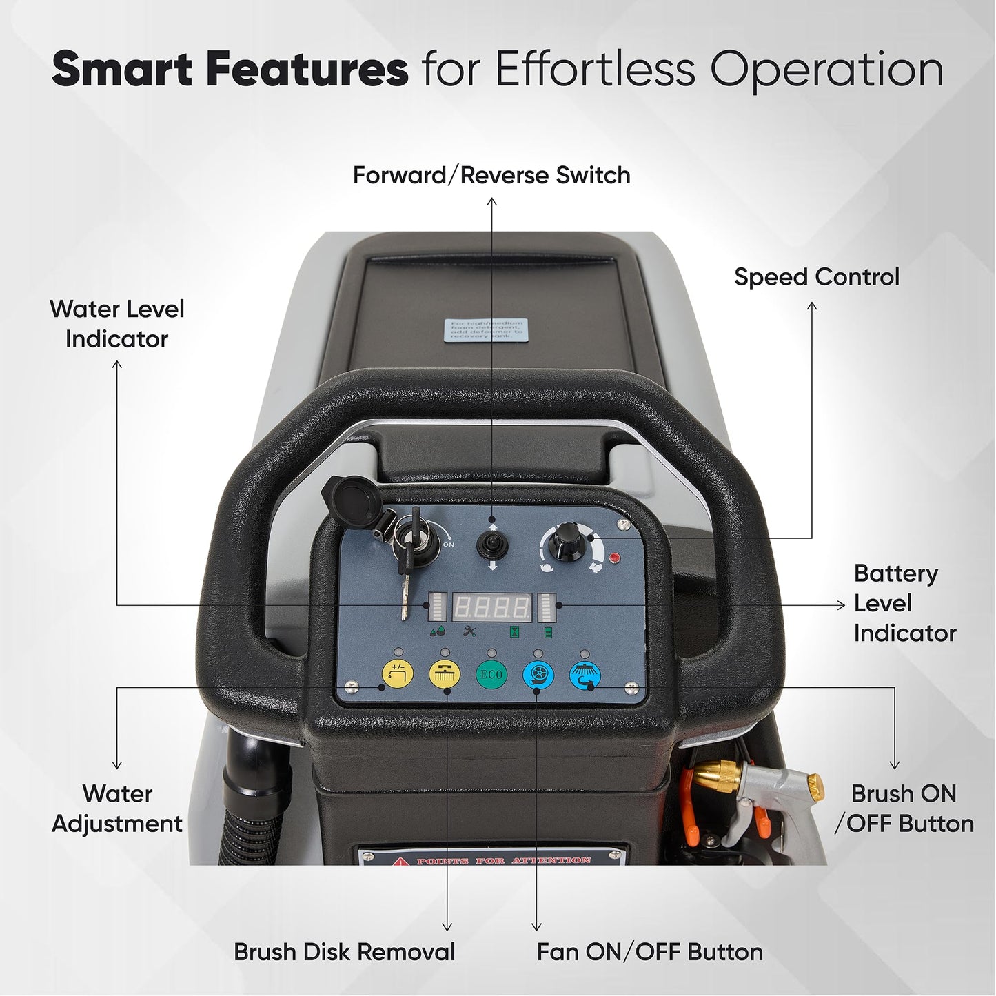 Self Propelled Walk Behind Floor Scrubber Machine 20" Brush, 31.5" Squeegee