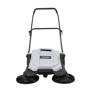 Walk Behind Hand Push Floor Sweeper - 5.25 Gal Capacity - 25.5" Sweeping Width