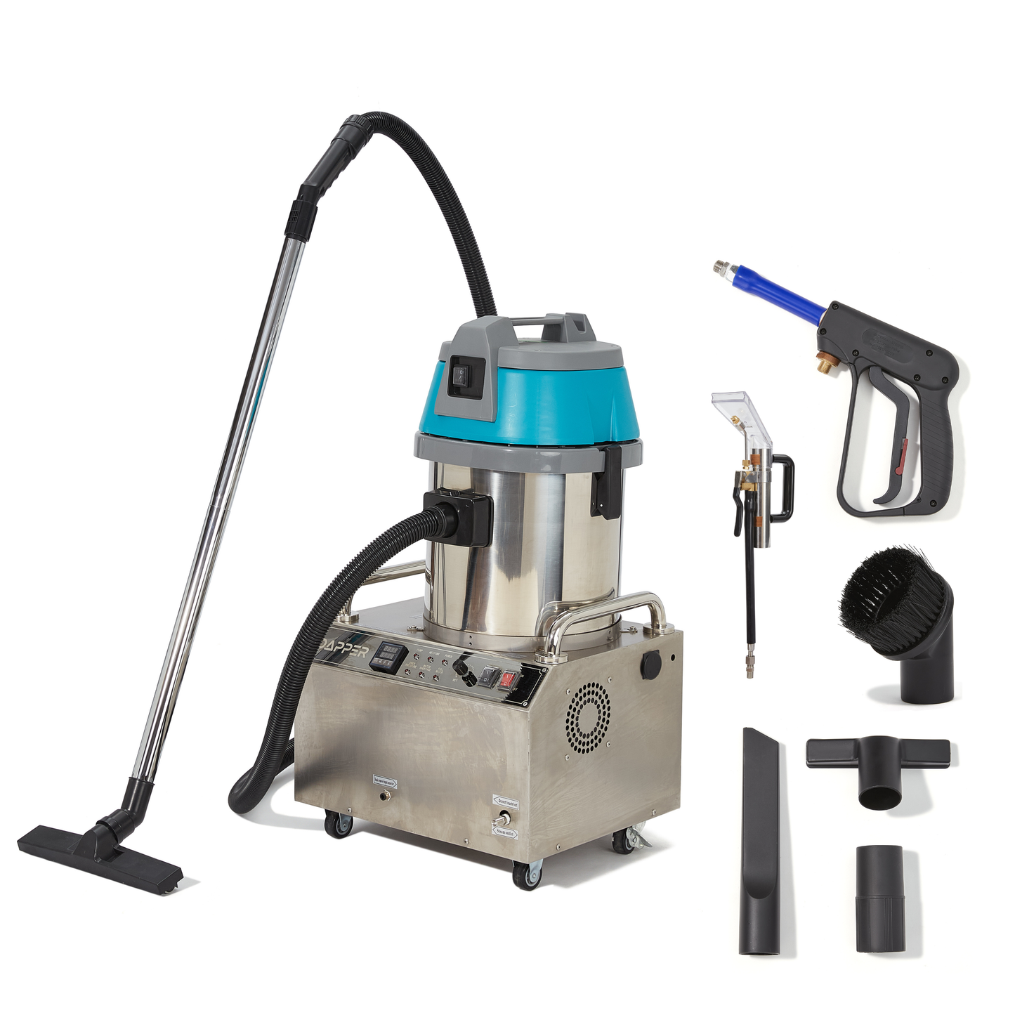 Commercial Steam Cleaner with Wet/Dry Vacuum and Upholstery - 2 Gallon Tank