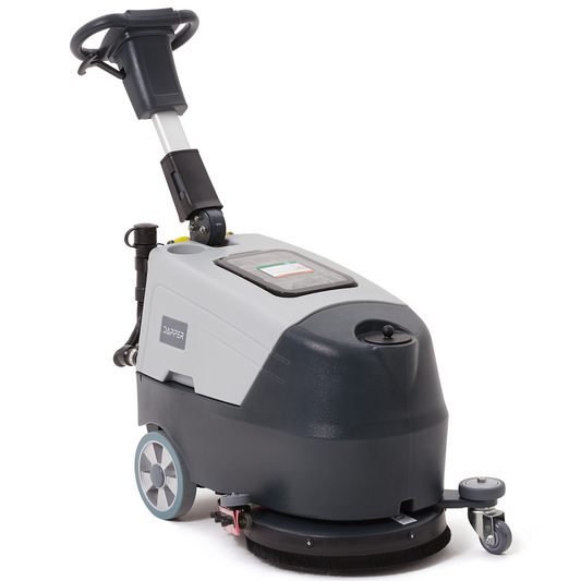 Battery Powered Scrubber Machine, 16" Brush, 21.5" Squeegee Width, 6.5 gal Tank, Brush Speed 200 RPM, with 3 Scouring pads