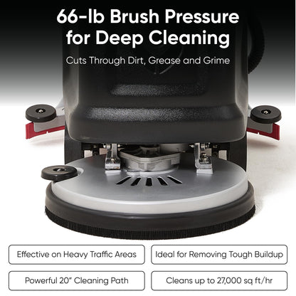Walk Behind Floor Scrubber Machine 20" Brush, 31.5" Squeegee