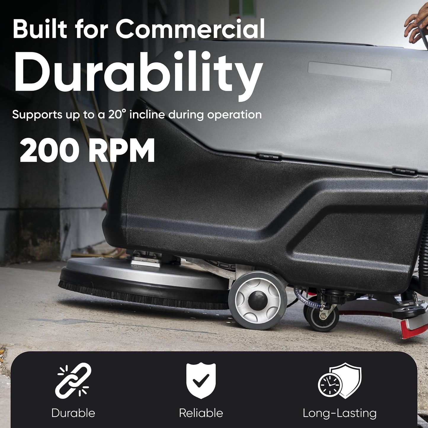 Self Propelled Walk Behind Floor Scrubber Machine 20" Brush, 31.5" Squeegee