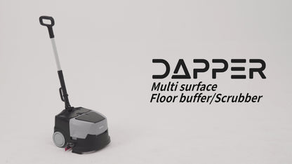 Dapper Supply Mini Automatic Floor Scrubber – Compact & Portable, 15” Cleaning Width
