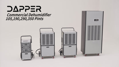 350 Pints Commercial Dehumidifier with Built-In Pump and Drain Hose 30000 Sq Ft Coverage