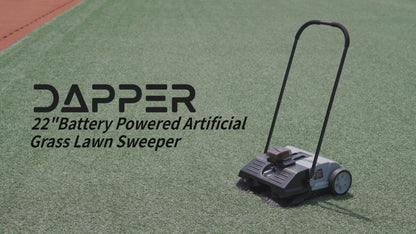 Battery Powered Artificial Grass & Hard Surface Sweeper, 22" Wide Cleaning Path, 6.5-Gallon Bin