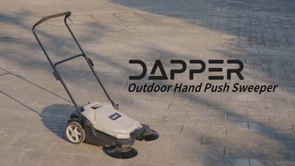 Walk-Behind Outdoor Hand Push Floor Sweeper 25.5" Sweeping