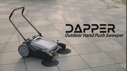 Walk-Behind Outdoor Hand Push Sweeper - 10.5 Gallon Capacity - 36" Sweeping Width