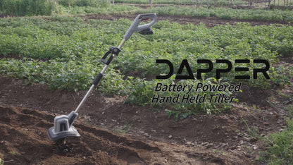Dapper Supply 20V Cordless Tiller Cultivator, 360RPM Electric Garden Tiller with 2.0Ah Battery & Charger, 9" Tilling Width, 6.6" Depth, Ideal for Lawn, Garden Beds, and Soil Cultivation