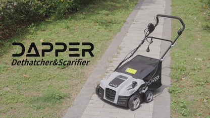 16-Inch 2-in-1 Electric Dethatcher and Scarifier Lawn Dethatcher with 14.5-Gallon Removable Thatch Collection Bag, 5-Position Depth Adjustment, 15.5 Amp, Quick-Fold, Keeps Lawn Healthy