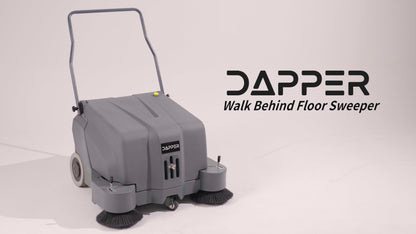 Commercial Walk-Behind Floor Sweeper, 40-Inch Battery-Powered, with Spray System, 12 Gal Hopper, 43,000 sq. ft/hr, 2hr Runtime - For Warehouses, Sidewalks, Parking Lots & Facilities